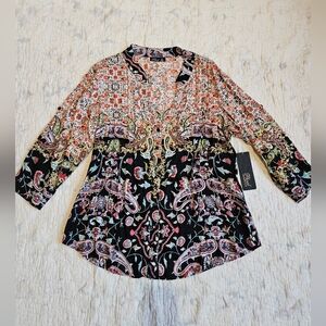 Women's Phool Paisley Boho Style Top NWT